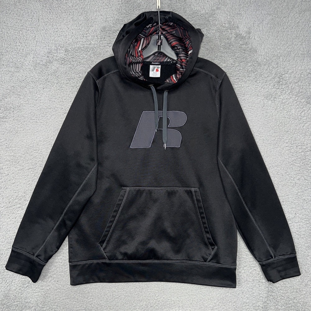 Russell Athletic Hoodie Youth Sz M (38-40) Black Fleece Lined Dri-Power Pullover